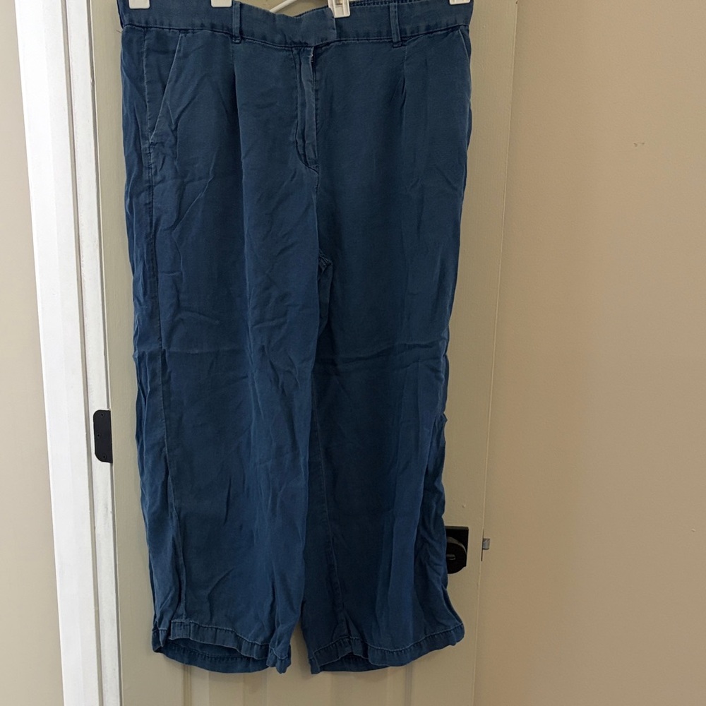 Casual Blue wide leg Pants